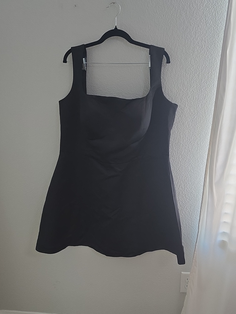 Black Square Neck Mini Dress - Brand: